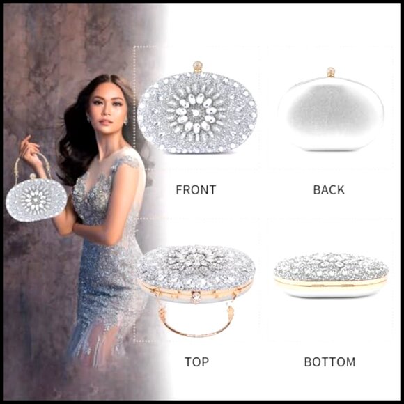 Sparkly Rhinestone Evening Clutch Luxury Handbag Formal Prom Wedding Party
